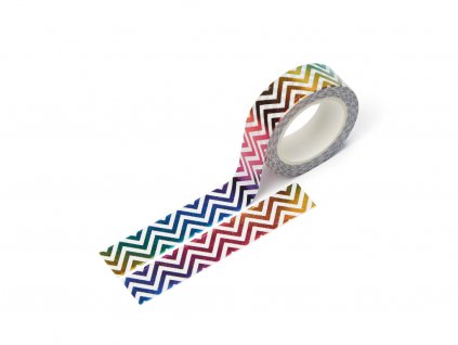 Washi páska - Duhový chevron
