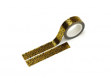 Washi páska - Leopard (zlatá fólie)