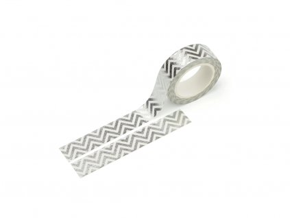 3482 washi paska metalicky stribrny chevron