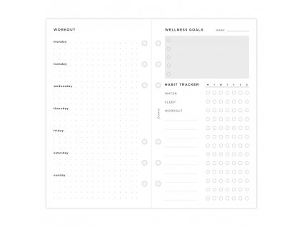 Plánování Wellness - náplň do diářů Filofax