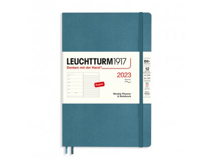tydenni diar 2023 zapisnik leuchtturm1917 b6 softcover stone blue