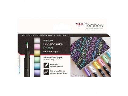 tombow fudenosuke brush pen pastel sada 6ks 1