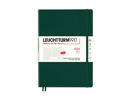 16 mesicni diar 2024 teckovany zapisnik leuchtturm1917 composition b5 softcover forest green