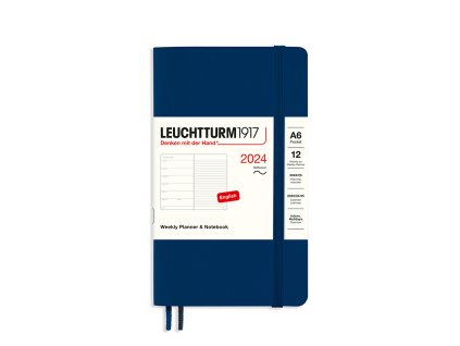 tydenni diar 2024 zapisnik leuchtturm1917 pocket a6 softcover navy