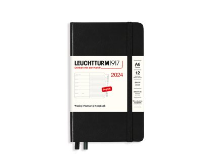 tydenni diar 2024 zapisnik leuchtturm1917 pocket a6 hardcover black