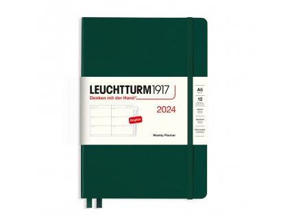 tydenni diar 2024 leuchtturm1917 medium hardcover a5 forest green