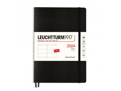 tydenni diar 2024 leuchtturm1917 medium softcover a5 black