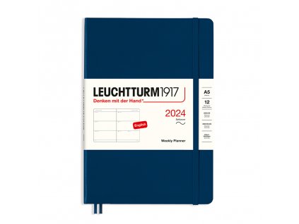 tydenni diar 2024 leuchtturm1917 medium softcover a5 navy