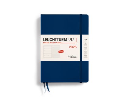 tydenni diar 2025 zapisnik leuchtturm1917 medium hardcover a5 navy