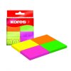 samolepici neonove blocky kores multicolour 40mm x 50mm 4ks paperlove