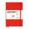 tydenni diar 2024 zapisnik leuchtturm1917 medium hardcover a5 fox red