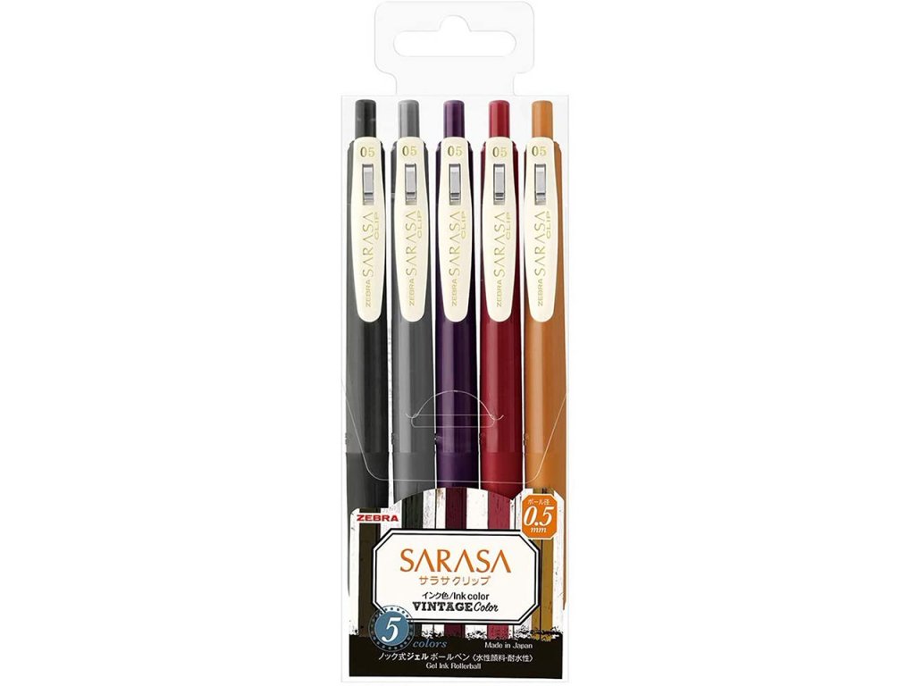 5113 gelove pero zebra sarasa clip vintage color 2 0 5mm sada 5ks