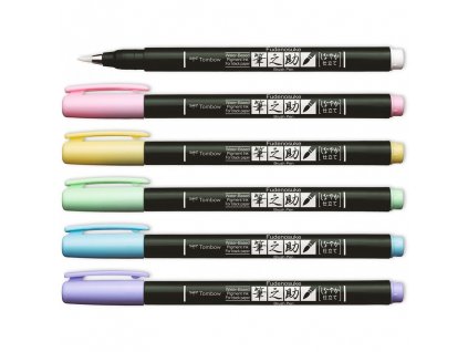 Tombow Fudenosuke Brush Pen Pastel - Různé barvy (Farba Biela)