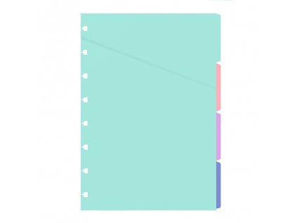 pastelove rozdelovace filofax notebook a5 4ks