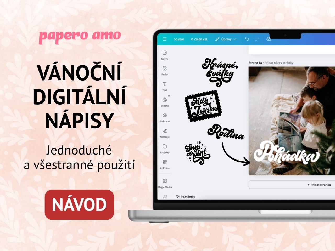 České vánoční text overlays