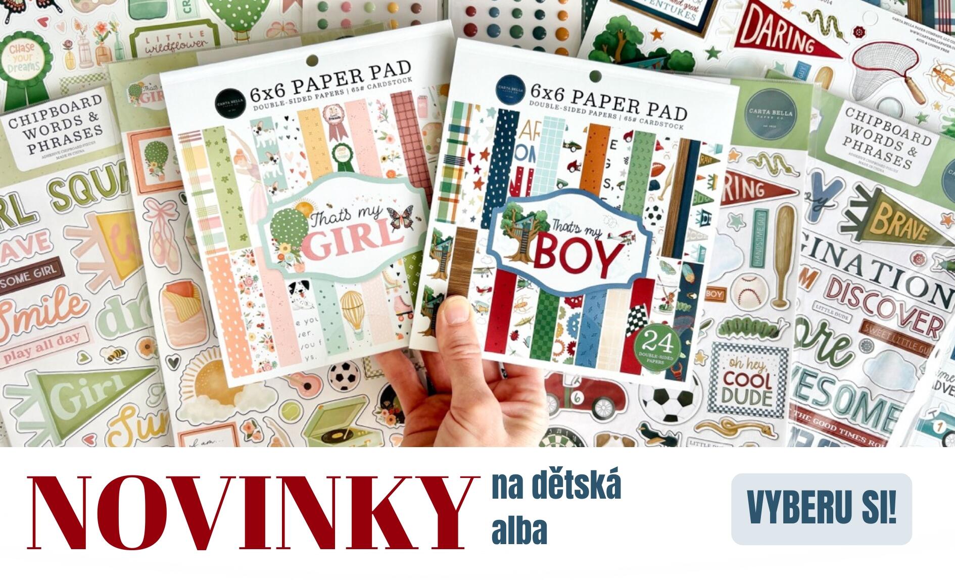 Scrapbookové kolekce na tvoření dětských fotoalb