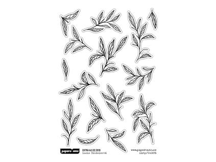 13062 samolepky cernobile listy