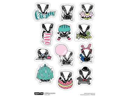 13089 samolepky breznovy jezevec