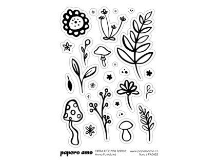 13410 samolepky cernobila flora 2