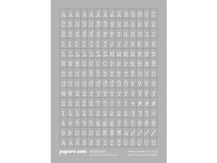 ABECEDA MALA samolepky papir svetle seda