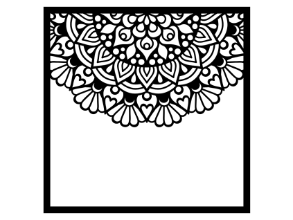 vysekova ctvrtka mandala cerna
