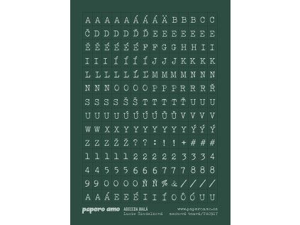 ABECEDA MALA samolepky papir mechova tmava