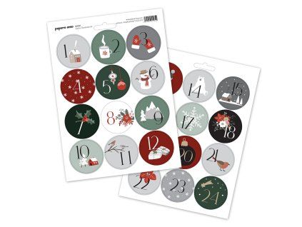 Vanoce 2020 kolecka samolepky A4 1a