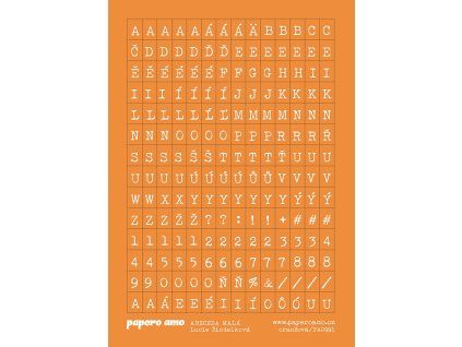 ABECEDA MALA samolepky papir oranžová 01