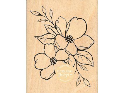 tampon bois duo de fleurs sublimes