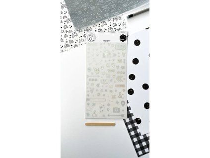 rub on samolepky propisoty iridescent dunaon