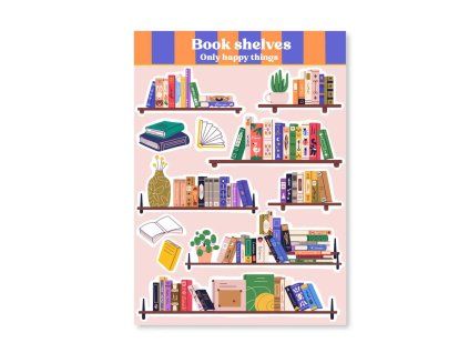 samolepky bookshelves knihy