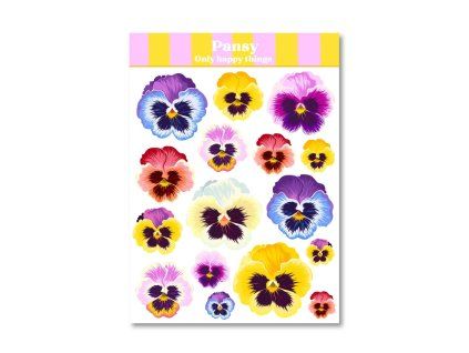 samolepky pansy kvetiny
