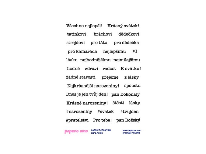 Samolepky - NA PŘÁNÍČKO PRO MUŽE