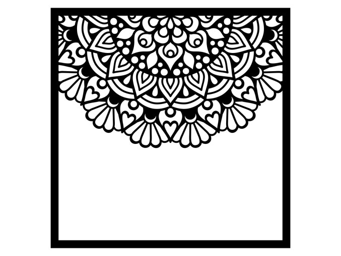 vysekova ctvrtka mandala cerna