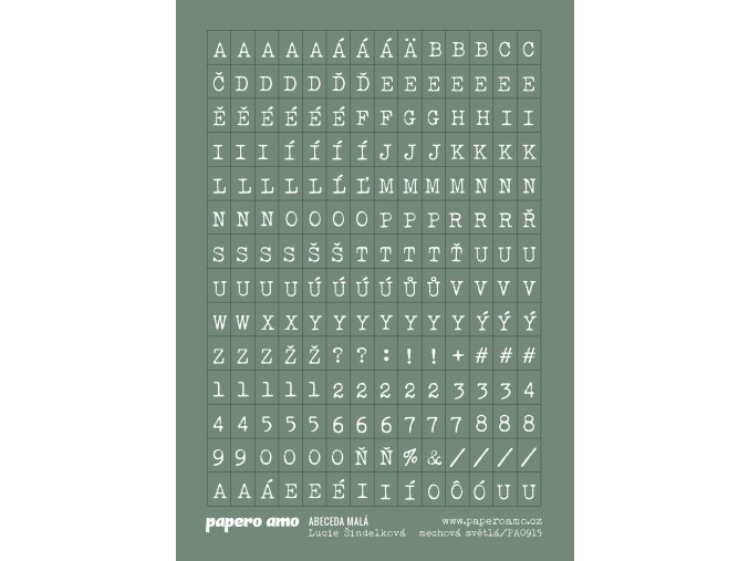 ABECEDA MALA samolepky papir mechova svetla