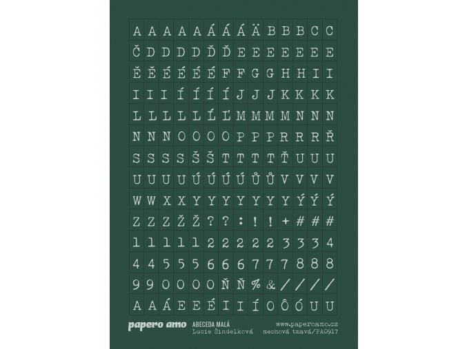 ABECEDA MALA samolepky papir mechova tmava