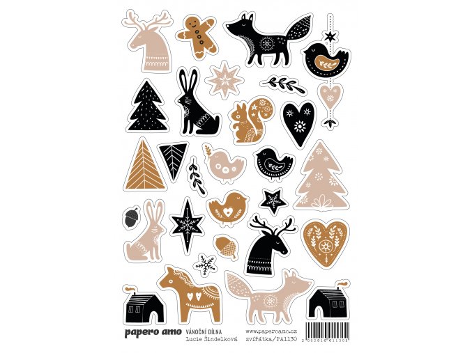 CARDkit vanoce 2021 samolepky papir 1 Kreslicí plátno 1