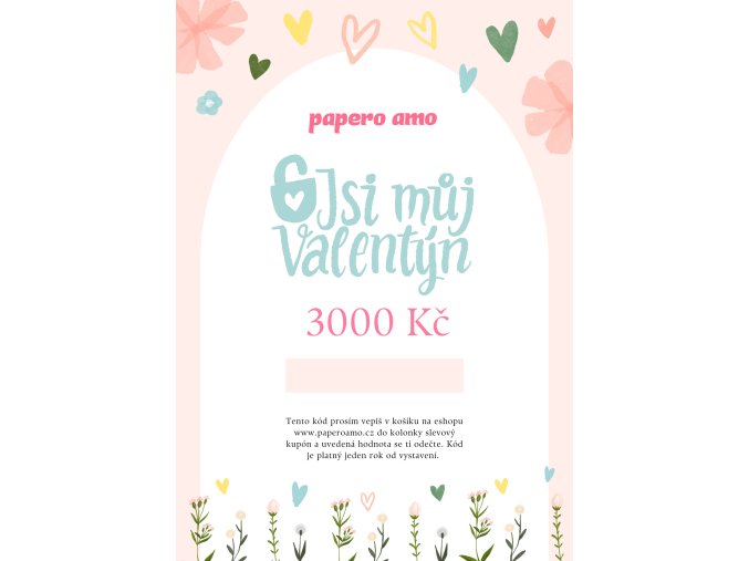 darkovy poukaz valentyn 3000