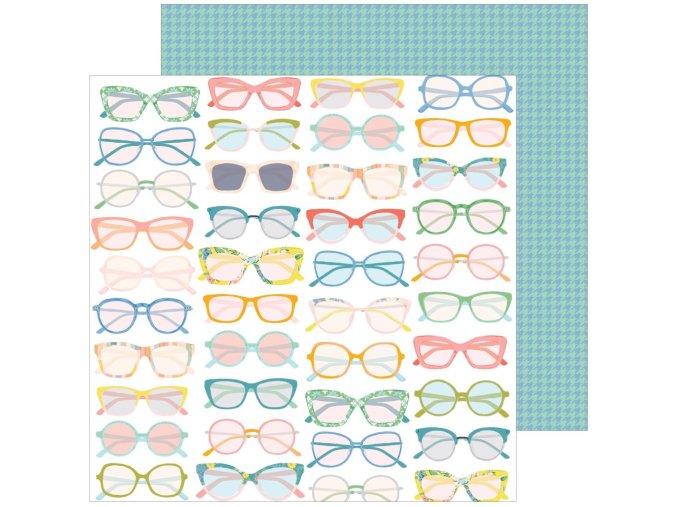 Scrapbook papír - FLOWER MARKET / Glasses