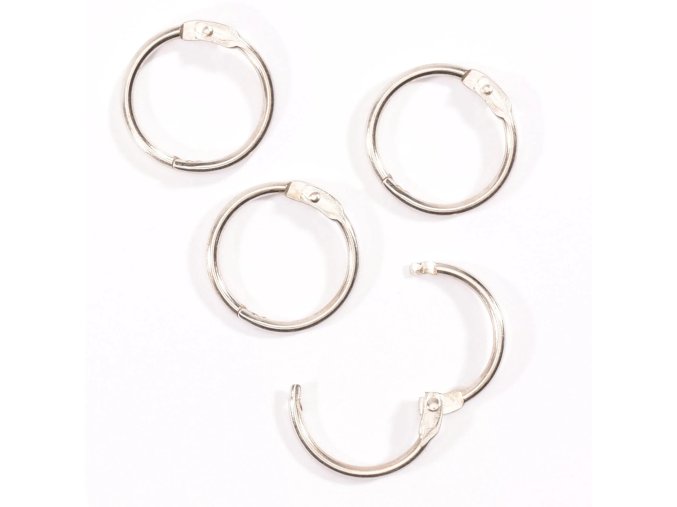 Vaessen Creative - Ringe zum Buchbinden 25 mm 12 Stück/ Silber