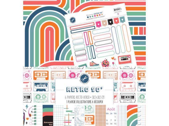 kreativni sada retro devadesatky 90s scrapbook papiry