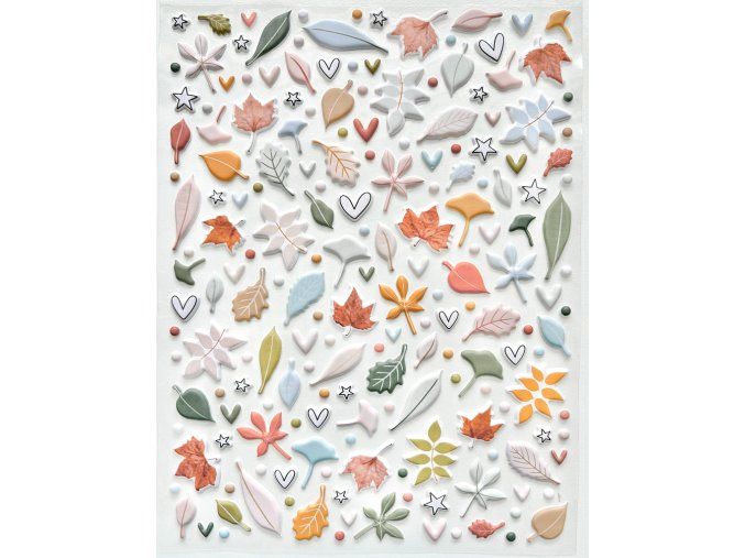 puffy samolepky listy