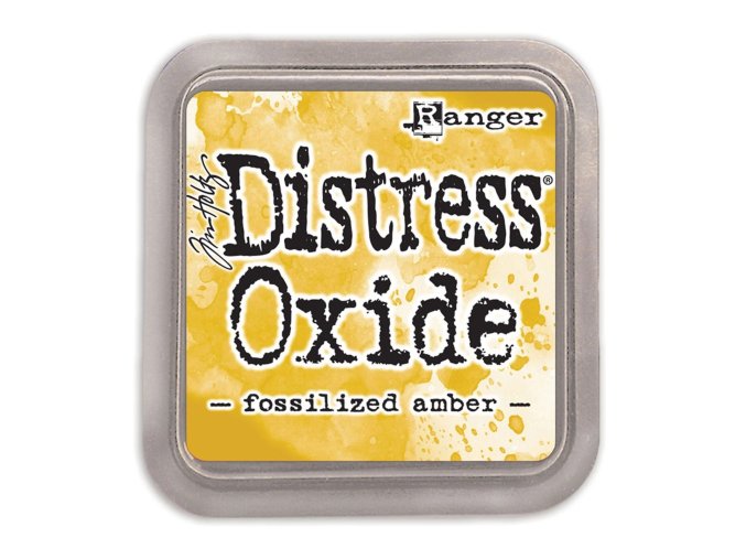 distress oxide tim holtz fossilized amber