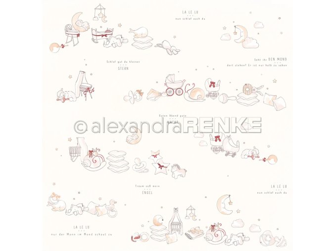 scrapbookovy papir alexandra renke tramland ruzova