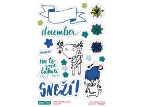 PAPERO AMO - samolepky - CARD KIT December 2017 / DECEMBER