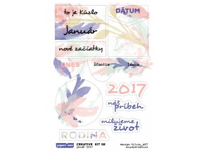 PAPERO AMO - samolepky - PAGE KIT: január 2017 / SLOVA