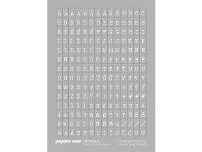 ABECEDA MALA samolepky papir svetle seda