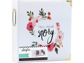 SCRAPBOOKOVÉ ALBUM 8.5"X11" - Heidi Swapp / WHITE FLORAL