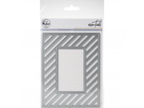 PINKFRESH STUDIO - vyřezávací šablony - DIAGONAL STRIPES WITH WINDOW