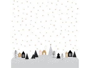 ACETATE 12"X12" - CHRISTMAS VILLAGE / It's snowing